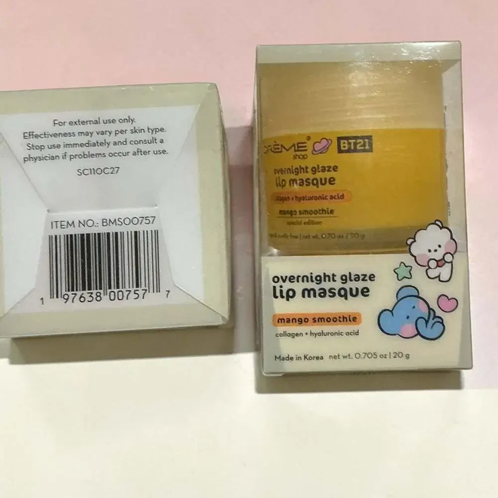 TWO! The Crème Shop BT21 Overnight Glaze Lip Masque Mango Smoothie